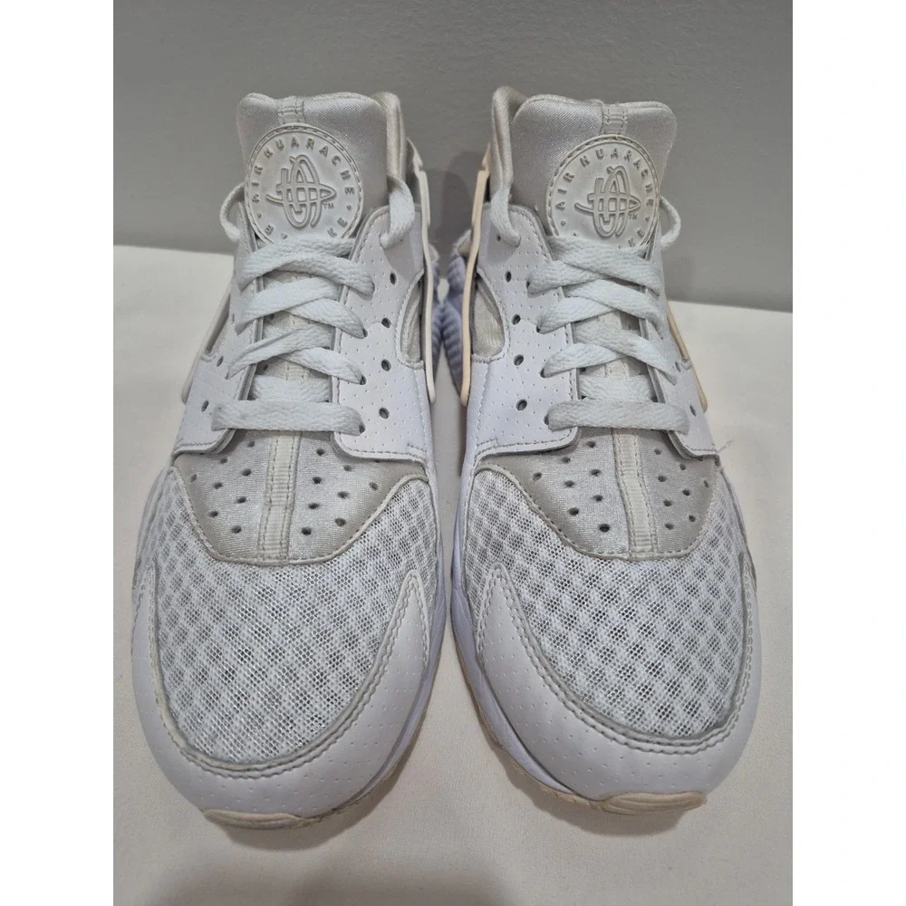 Nike‎ Air Huarache Triple Mens Sz 8 White Sneakers 318429-111